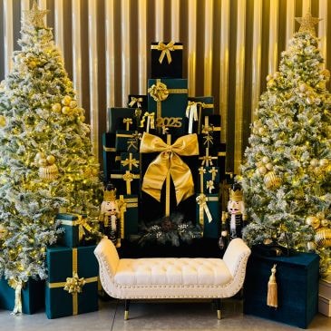 Christmas installation in a commercial foyer